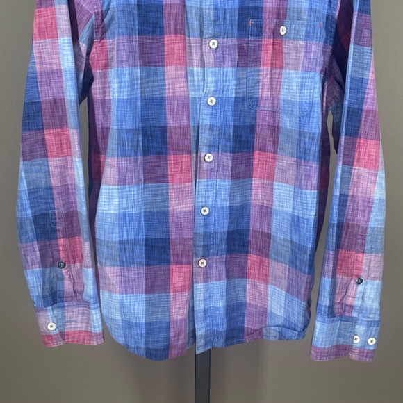 Tommy Bahama Shirt Mens Small blue purple plaid Tortola button up beach preppy - Picture 3 of 8